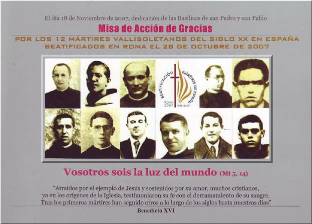       Misa de Acción de Gracias 
por los 12 Mártires Vallisoletanos